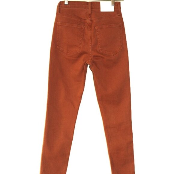 ARITZIA Denim Forum The Yoko High Rise Slim Jean in Terracotta - W24/L28 - Picture 3 of 13